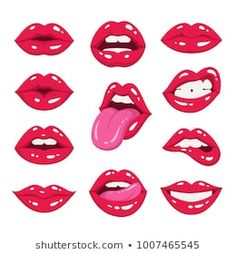 red lips with different shapes and sizes