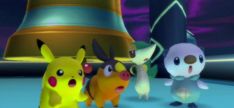 pokemon let's go, pikachu and friends are standing in front of a bell