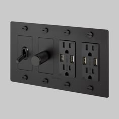 an electrical outlet is shown with two outlets