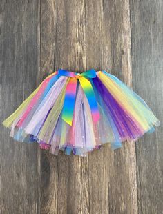 Pastel Rainbow Tie Tutu with Rainbow Bow How To Make Tutu, Girl Tutu Skirt, Rainbow Bow, Tutu Skirts, Rainbow Tie, Girls Boutique, Girls Bows, Tutu Skirt, Pastel Rainbow