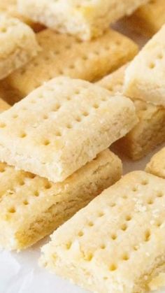 some crackers are laying on top of each other