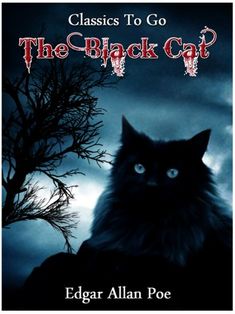 the black cat by edgar allman poe with an image of a tree in the background