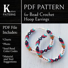 two bracelets with different colors and designs on them, one is made out of seed crochet