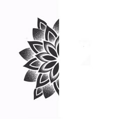 a black and white drawing of a flower