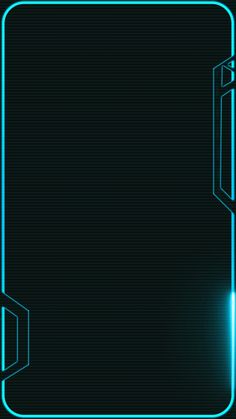 a blue neon frame on a black background with an empty space in the center for text