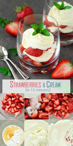 strawberries and cream in 15 minutes is an easy dessert recipe that's perfect for summer