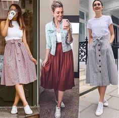 Gaun Koktail, Long Skirt Outfits, Chique Outfits, Skirt And Sneakers, 가을 패션, Looks Vintage