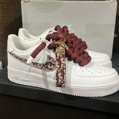 Men’s Size 12 Dior Custom Af1s Tan Air Force 1, Painting Shoes, Nike Custom, Custom Rods, Custom Air Force 1, Shoes Design, Cute Nike Shoes, Custom Football, Cute Nikes