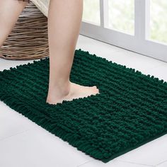 PRICES MAY VARY. Chenille Non-slip: Skid resistant bottom is made of high quality hot melt. This anti-skid backing keeps bathmat firmly in place. It won't slip or slide. Please place the non-skid toilet rug on DRY SMOOTH FLOOR only. Water under the bathroomrug can cause it to slip. Keep bottom of the bath rug dry. Machine Washable & Dry: Walensee 36 x 24 Inch luxury Bath Rug have been tested and can be machine washed and machine dried time and time again. Easy for clearance and anti slipping adh Large Bathroom Rugs, Luxury Bath Rugs, Chenille Bath Mat, Toilet Rug, Plush Carpet, Cotton Bath Rug, Green Water, Large Bathrooms, Chenille Fabric