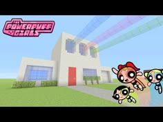 the powerpuff girls game is being played in an animated style with three different characters