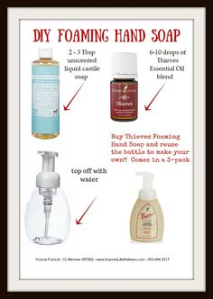 Diy Foaming Hand Soap, Young Living Oils Recipes, Essential Oil Diffuser Blends Recipes