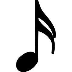 a black and white musical note symbol