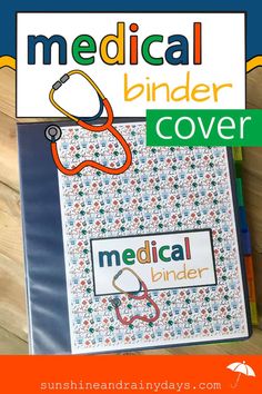 a medical binder cover with the words medical binder on it and a stethoscope