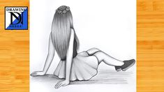 a drawing of a woman laying on the floor with her legs crossed and head down