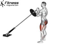 an image of a man doing exercises with the barbell exercise machine on a white background