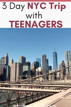 the city skyline with text that reads 3 day nyc trip with teenagers