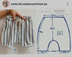 an image of a person's shorts with measurements on it and the size of the shorts