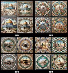 the different designs and colors of islamic tiles