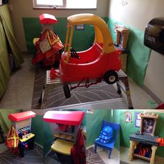 several different pictures of children's toys and furniture