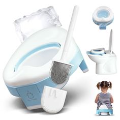 Ox and the Hare Toddler Potty & Toilet Brush & 10 Toilet Bags - Multifunctional Baby Potty - Perfect as Toddler Toilet Seat or Potty Training Toilet Travel Potty, Potty Toilet, Baby Potty