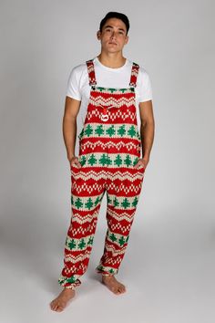 Mens Christmas Pajamaralls® | The Red Ryder Man Christmas Pajamas, Christmas Pyjamas Mens, Red Ryder, South Lebanon, Christmas Clothes, Holiday Attire, Clothes Men, Holiday Pajamas, Bib Overalls