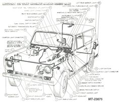 an old jeep wiring diagram with all the components