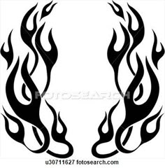 two black and white flames tattoo designs on a white background with space for your text