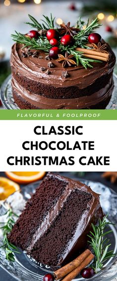 Image for Classic Chocolate Christmas Cake Christmas Chocolate Bundt Cake, Christmas Chocolate Cake Recipes, Christmas Bundt Cake Ideas, Xmas Cake Ideas, Easy Christmas Cakes, Chocolate Cake Christmas, Christmas Cake Chocolate, Christmas Cakes Ideas, Christmas Bundt Cake Recipes