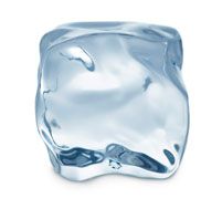 an ice cube is shown on a white background