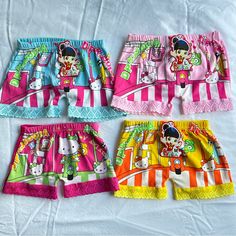 These Shortie Shorts Are Perfect For Under Dresses Of On Their Own . Never Worn But One Of Them Doesn’t Have A Tag . The Top Two Light Pink And Blue Are A Size L . I Don’t Know What That Means But I Believe It’s A Size 3-6 Months . The Yellow Ones Say Size M Which Is About 3 Months The Dark Pink One Doesn’t Have A Tag But I Think It’s A Small With Is Probably 0-3 Months . Cute Pink Short Bloomers, Cute Short Pink Bloomers, Playful Pink Cotton Bloomers, Cute Yellow Shorts For Playwear, Cute Shorts With Elastic Waistband For Playtime, Cute Yellow Shorts For Play, Cute Short Bloomers With Elastic Waistband, Playful Pink Bloomers With Elastic Waistband, Cute Cotton Playwear Shorts