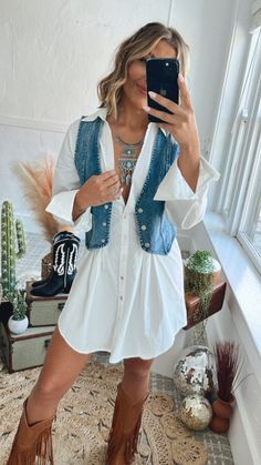 Western Vintage Washed Denim Vest – Everyday Chic Boutique