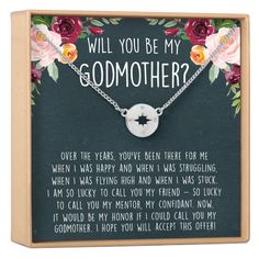 Godmother Necklace Thank You Godmother, Godmother Quotes, Godmother And Godson Shirts, Godmother And Goddaughter, Godmother Jewelry, Godmother Necklace, Dear Ava, Chain Extenders, Foil Stamping