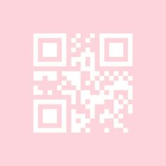 a pink background with a qr code on the bottom right corner and white squares in the middle