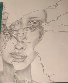 Distorted Self Portrait Drawing, Distorted Reflection Art, Human Forms Art, The Human Condition Art, Drawings That Show Emotion, Imperfection Drawing, Accepting Imperfections Art, Self Portrait Ideas Art, Human Condition Art