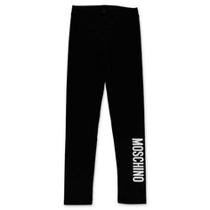 Designers Moschino Black Logo Detail Stretch Cotton Leggings Black Logo, Stretch Cotton