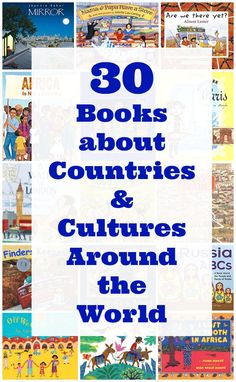 the cover of 30 books about countries and culture around the world with pictures of children