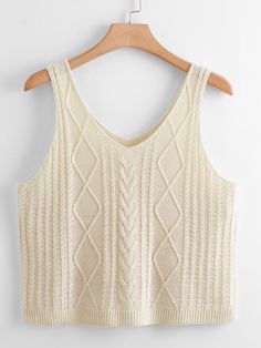 Knit Top Patterns, Tank Sweater, Woman Vest, Knitted Tops, Sequin Tank, Knit Tops, Shein Style, Knitted Tank Top, Knit Tanks