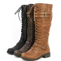 Medieval Women Knee High Boots Autumn Winter Lace Up Flat Shoes Sexy Steampunk PU Retro Buckle Women Lace Up Knee High Boots, Lady Mechanika, Military Combat Boots, Buckles Fashion, Ankle Socks Women, Military Combat, Boots Women Fashion, Boot Types, Beige Shoes