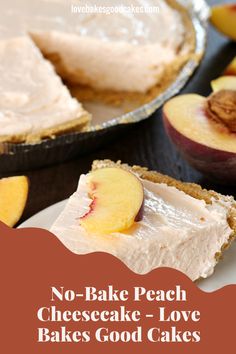 image Recipe: This No-Bake Peach Cheesecake is so quick and easy, not to mention delicious! It's the perfect treat all year long! Peach Cheesecake, Biscuits Graham, Baked Peach, Baked Cheesecake Recipe, Peach Recipe, Cupcake Cake, No Bake Treats