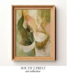 an abstract painting with the words south 2 print art collective