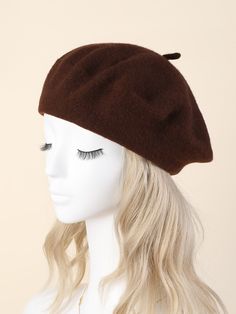 Coffee Brown Casual   Wool Plain Beret Embellished  Fall/Winter Women Accessories Pompompurin Outfit, Brown Beret, Beret Hat, Coffee Brown, Baby Hat, Mary Jane Shoes, Baby Hats, Winter Women, Beautiful Outfits