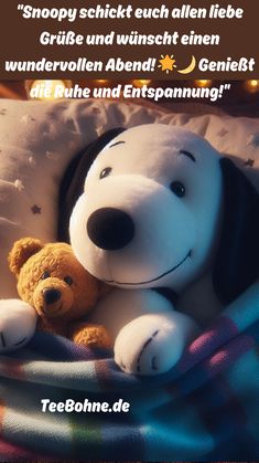 Snoopy schickt euch allen liebe Grüße und wünscht einen wundervollen Abend Genießt die Ruhe