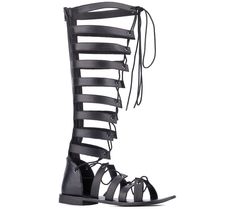 Get a vintage take on your classic gladiator with this strappy lace-up sandal. This genuine leather construction pairs perfectly with anything from a pair of shorts to a flowy dress. From Vintage Foundry Co. Gladiator Design, Black Strappy Sandals, Dress Leather, Open Toe Shoes, Black Sandals Heels, Lace Up Sandals, Womens Sandals Flat, Flat Espadrilles, Sandals Black