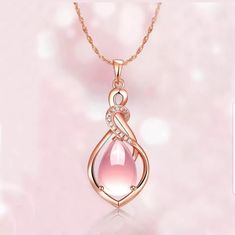 100% Brand New And High Quality It's A Perfect Accessory, Also A Good Gift To Your Friends Material: Alloy + Opal Chain Length: 47 + 5cm Pendant Size: 3 X 1.5cm Color: Show As Pictures Package Included: 1 X Necklace Pink Pendant Necklace, Pink Pendant, Opal Pendant Necklace, Magical Jewelry, Gold Chains For Men, Jewelry Fashion Trends, Fantasy Jewelry, Girly Jewelry, Opal Pendants