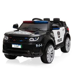 a toy police car is shown on a white background