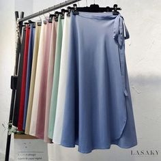 Lasaky - Solid Color High Waist Chiffon Tie-up One-piece Wrap Skirt with Long Ending Hem for Beach Elegant Midi Skirt, Beach Wrap Skirt, Long Wrap Skirt, Woman Clothes, Tattoo Needles, Wrap Around Skirt, Eyebrow Tattoo, Beach Skirt, Irregular Hem