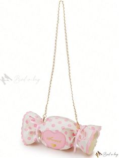 Bird in Bag - Stylish and Convenient Candy-Shaped Shoulder Bag for Women and Teen Girls - Lightweight, Portable, and Adorable Pink Novelty Design - Ideal for Daily Use, School, Shopping, and Travel Crazy Purses, Dot Candy, Dots Candy, Doll Closet, Letter Bag, Rhinestone Clutch, Novelty Bags, Shoulder Chain, School Shopping