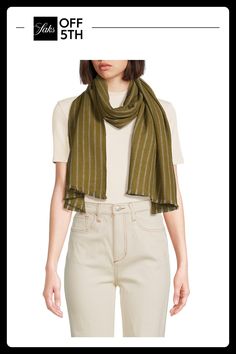 Eyelash Fringe Trim Cashmere Dry Clean Imported Size 36"w X 68"l. Center Core - Soft Accessories > Saks Off 5th. Portolano. Color: Green. Soft Accessories, Fringe Trim, Cashmere Scarf, Cashmere, On Sale, Dry Clean, Trim, Women Accessories, Green