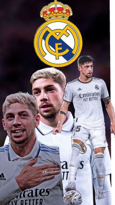 the real madrid and real madrid players are depicted in this collage with an image of them