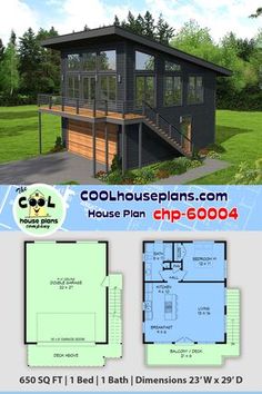 this is an image of a house plan with two levels and lofts on the second floor